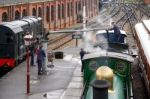 Bluebell Steam Engine Taking On Water At Sheffield Park Station Stock Photo