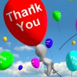Thank You Balloons Showing Thanks And Gratefulness Stock Photo