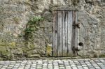 Old Wooden Door In Rothenburg Stock Photo