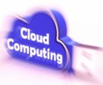 Cloud Computing Cloud Usb Drive Shows Digital Services And Onlin Stock Photo