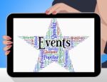 Events Star Represents Wordcloud Words And Function Stock Photo