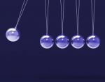 Five Silver Newtons Cradle Shows Blank Spheres Copyspace For 5 L Stock Photo