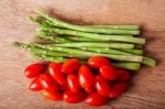 Asparagus And Tomato Stock Photo