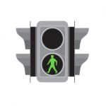 Traffic Light Man Walking Retro Stock Photo