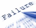 Failure Word Displays Inept Unsuccessful Or Lacking Stock Photo