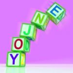 Enjoy Letters Mean Recreation Play Or Fun Stock Photo