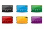 Debit Cards Icons Stock Photo