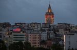 Istanbul, Turkey - May 29 : Night-time View Of The Galata Tower In Istanbul On May 29, 2018 Stock Photo