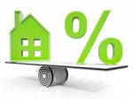 House And Percent Sign Meaning Investment Or Discount Stock Photo