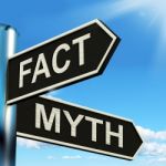 Fact Myth Signpost Means Correct Or Incorrect Information Stock Photo