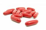 Red Pills Stock Photo