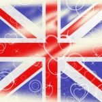 Union Jack Means United Kingdom And Britain Stock Photo