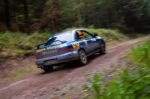 D. Creedon Driving Subaru Impreza Stock Photo
