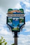 View Of The Town Sign At Potter Heigham Stock Photo