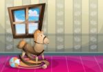 Cartoon  Illustration Interior Kid Room With Separated Layers Stock Photo