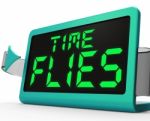 Time Flies Clock Means Busy And Goes By Quickly Stock Photo