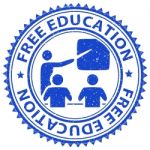 Free Education Represents For Nothing And Learning Stock Photo