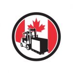 Canadian Logistics Canada Flag Icon Stock Photo