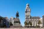 Salvo Palace On The Independence Square, Montevideo, Uruguay Stock Photo