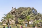 Equestrian Statue Of Emperor Menelik Ii Addis Ababa, Ethiopia Stock Photo
