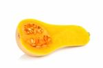 Butternut Squash Isolated On The White Stock Photo