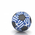 Greece Soccer Ball Isolated White Background Stock Photo