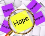 Hope Despair Post-it Papers Show Longing And Desperation Stock Photo