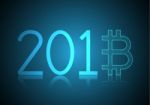 Bitcoin With Year 2018 Stock Photo