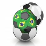 Brazil Soccer Ball Isolated White Background Stock Photo