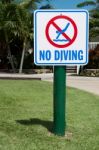 No Diving Sign Stock Photo