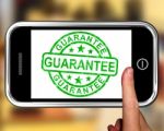 Guarantee On Smartphone Showing Satisfaction Guarantee Stock Photo