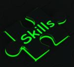 Skills Puzzle Shows Experience And Abilities Stock Photo