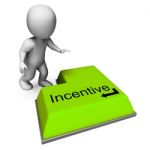 Incentive Key Shows Reward Premium Or Bonus Stock Photo