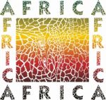 Colorful Background Giraffe And Text Africa Stock Photo