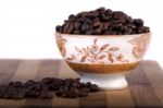 Beans Of Coffee On A Bowl Stock Photo