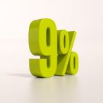 Percentage Sign, 9 Percent Stock Photo