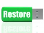 Restore Pen Drive Shows Data Security And Restoration Stock Photo