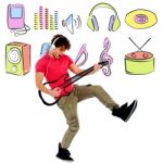 Image With Colorful Musical World Stock Photo