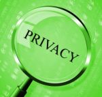 Privacy Magnifier Represents Secret Confidentially And Magnification Stock Photo