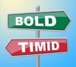 Bold Timid Shows Display Cautious And Introvert Stock Photo