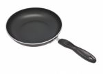 Black Pan With Handle Stock Photo