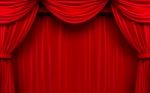 Red Curtain Stock Photo