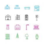 City Appliance Icon Set On White Background Stock Photo