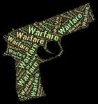 Warfare Word Shows Military Action And Battles Stock Photo