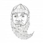 Paul Bunyan Lumberjack Doodle Art Stock Photo