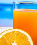 Healthy Orange Drink Indicates Freshly Squeezed Juice And Citrus Stock Photo