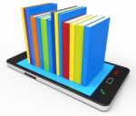 Phone Knowledge Online Indicates World Wide Web And Book Stock Photo