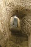 Secret Passage In A Medieval Castle Stock Photo