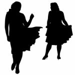 Silhouettes Of Fat Women Stock Photo