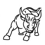 Freehand Sketch Illustration Of Charging Bull Stock Photo